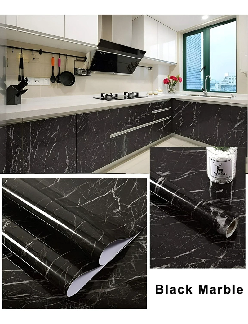 [NEG-111254] PAPEL PARA PARED PAPEL MURAL PVC AUTOADHESIVO 10MTS MARMOL NEGRO MARMOL NEGRO - 2