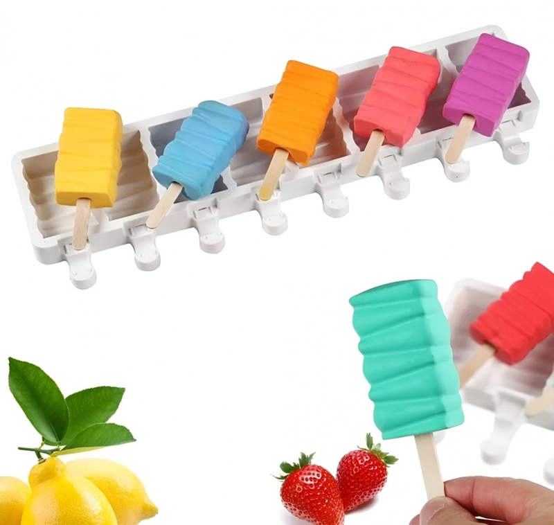 MOLDES DE SILICONA PARA HELADOS MOLDE PALETAS HELADO 8C 446 - 1