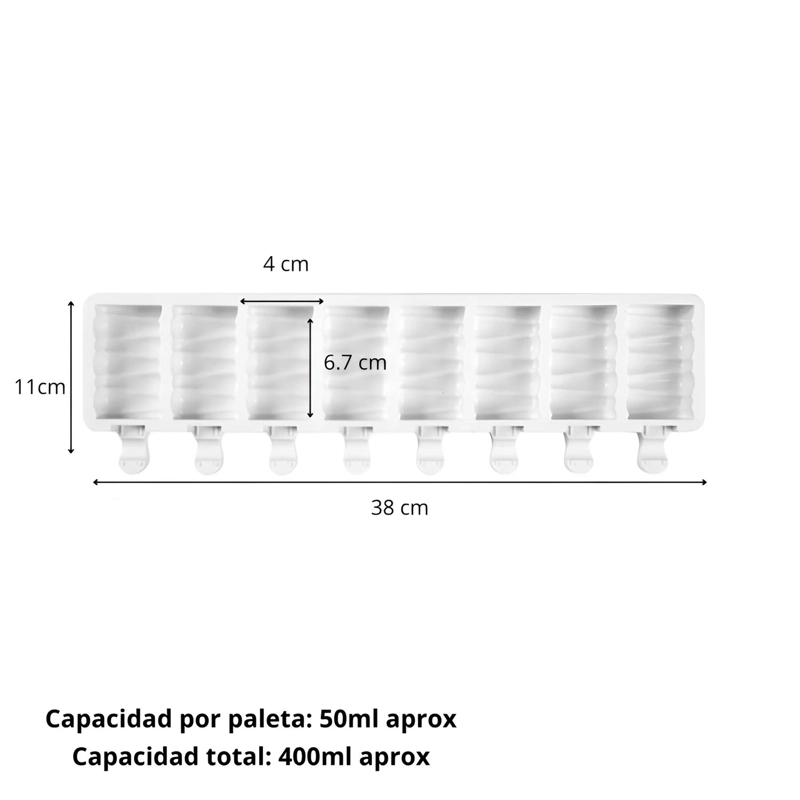 MOLDES DE SILICONA PARA HELADOS MOLDE PALETAS HELADO 8C 446 - 3