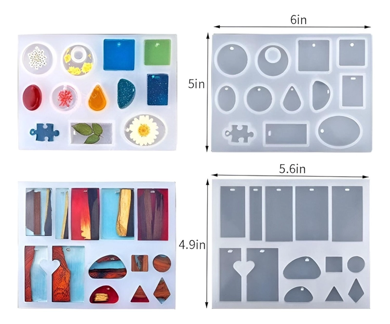KIT RESINA MOLDES DE RESINA EPOXICA ARTESANIAS AROS 85PCS - 4
