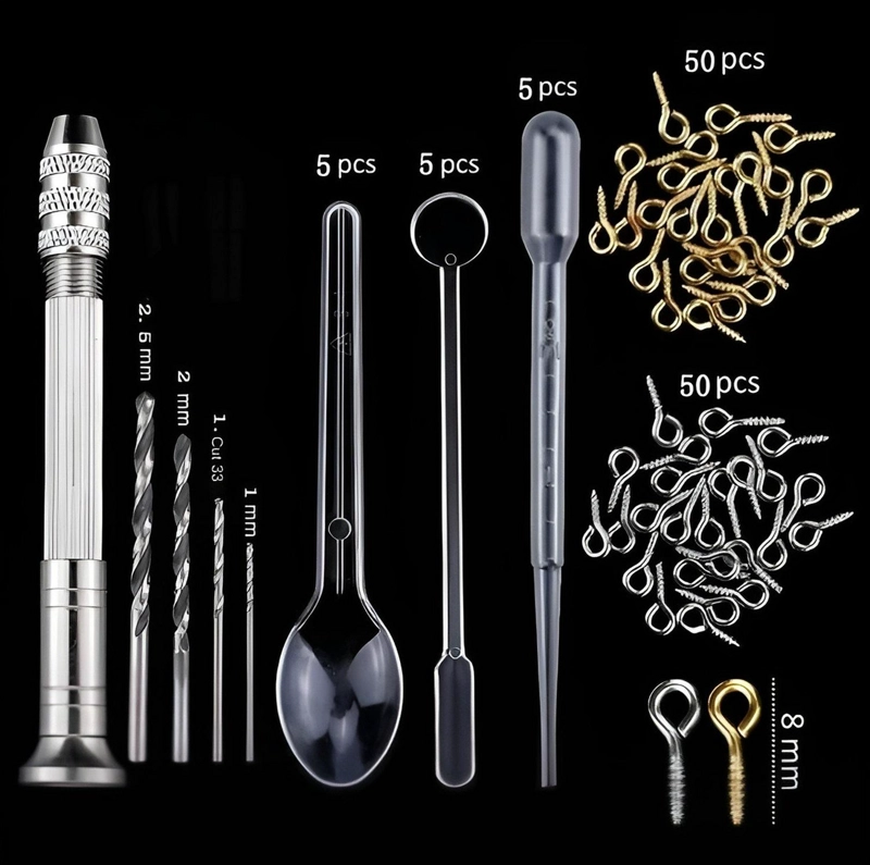 KIT RESINA MOLDES DE RESINA EPOXICA ARTESANIAS AROS 85PCS - 7