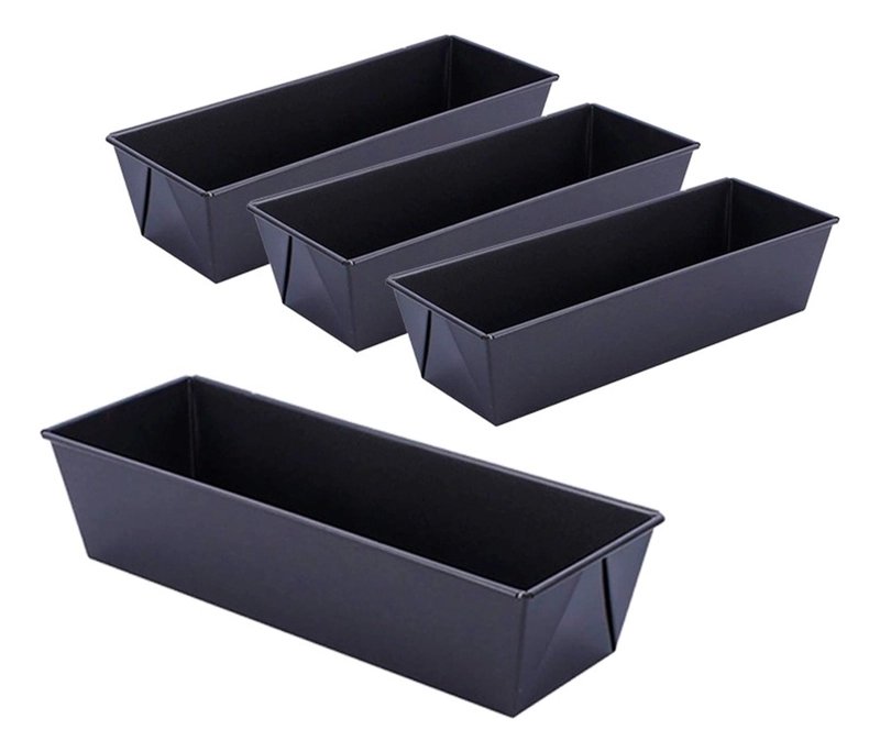 4 MOLDE PAN MOLDE PARA PAN DE MOLDE RECTANGULAR QUEQUE 30CM GRIS - 1