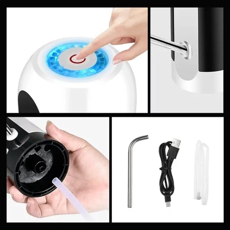 BOMBA DISPENSADOR USB AGUA ELECTRONICO RECARGABLE BOTELLON BLANCO - 7