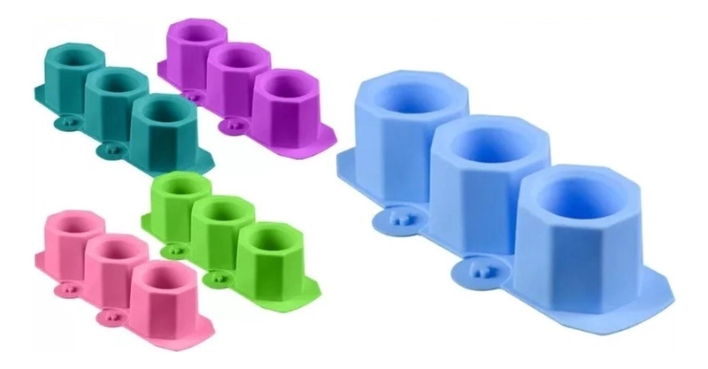 X3 MOLDES DE SILICONA MACETA MOLDE PARA YESO MOLDE PARA VELA AL AZAR - 1