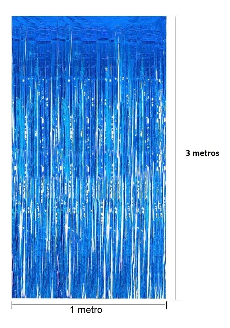 X2 CORTINAS GUIRNALDA CUMPLEAÑOS GUIRNALDA AZUL OSCURO 2M AZUL - 3