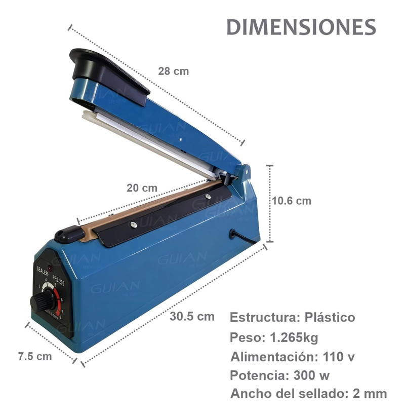 SELLADOR DE BOLSA SELLADORA MAQUINA SELLADORA SELLADORA 20CM - 2