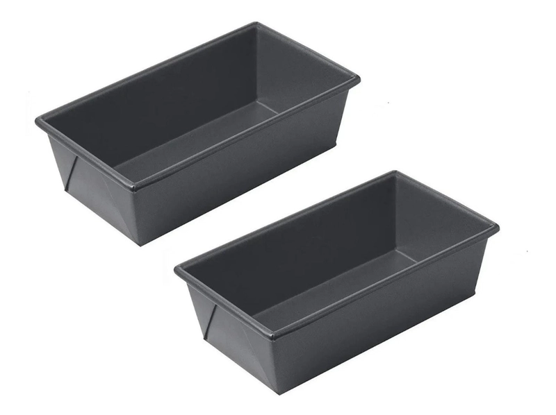 PACK X2 MOLDE PAN MOLDE PARA PAN DE MOLDE RECTANGULAR 25CM GRIS