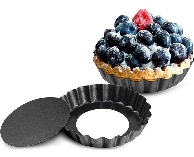 PACK X6 MOLDES TARTALETA DESMONTABLE TARTA INDIVIDUAL 12CM GRIS CLARO - 7