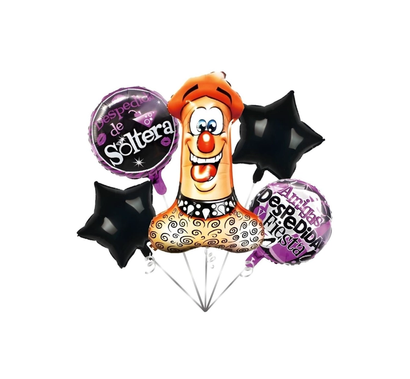 X5 GLOBOS METALIZADOS GLOBO METALICO DESPEDIDA SOLTERA PICHULA - 1
