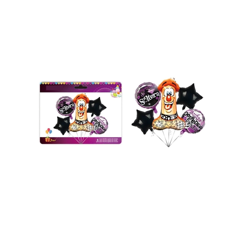 X5 GLOBOS METALIZADOS GLOBO METALICO DESPEDIDA SOLTERA PICHULA - 2