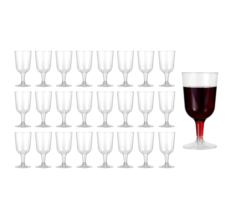 50 COPAS DE VINO COPA ACRILICO COPA PLASTICO COPAS 6OZ/177ML TRANSPARENTE - 1