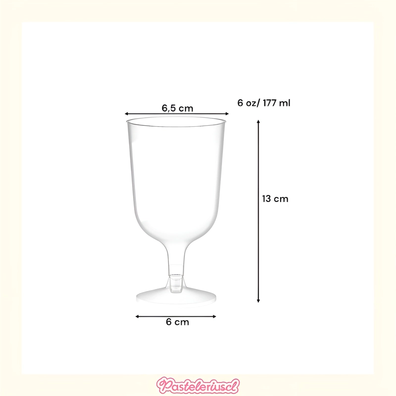 50 COPAS DE VINO COPA ACRILICO COPA PLASTICO COPAS 6OZ/177ML TRANSPARENTE - 3