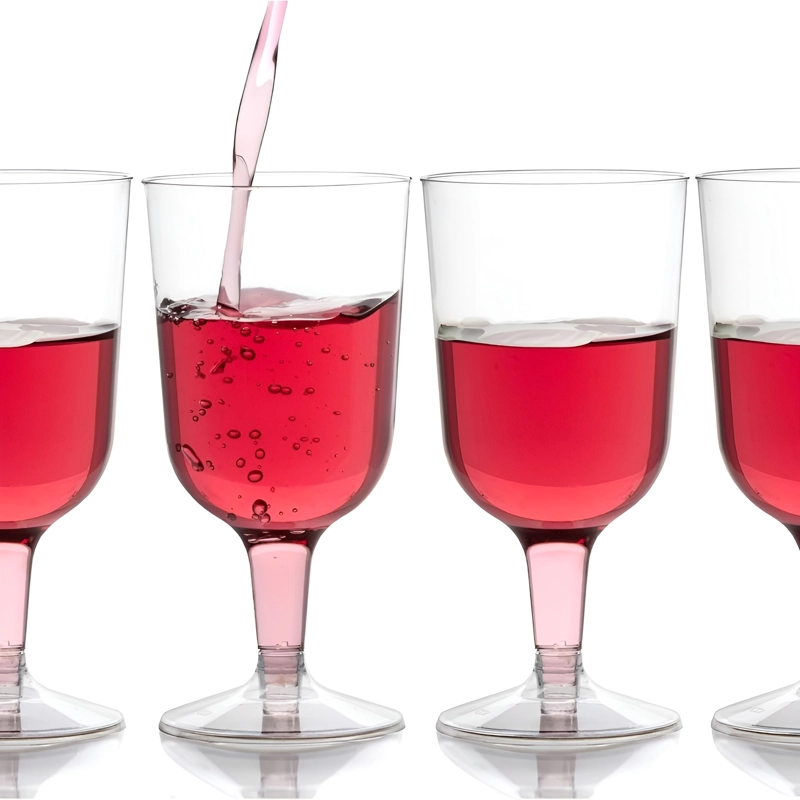 50 COPAS DE VINO COPA ACRILICO COPA PLASTICO COPAS 6OZ/177ML TRANSPARENTE - 5