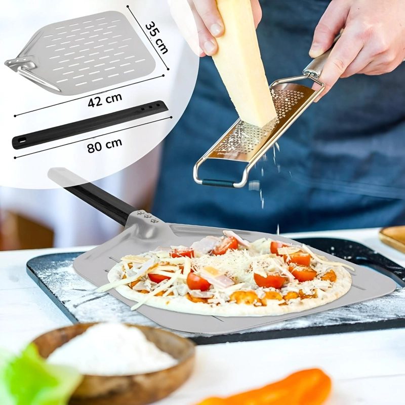 PALA DE PIZZA ESPATULA PIZZA PALA PARA PIZZA PERFORADA 35CM - 3