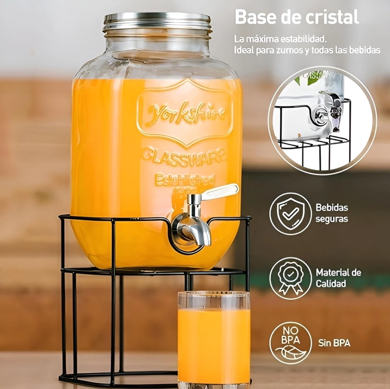DISPENSADOR DE JUGOS DISPENSADOR BEBIDAS CON ATRIL JARRA 8L - 6
