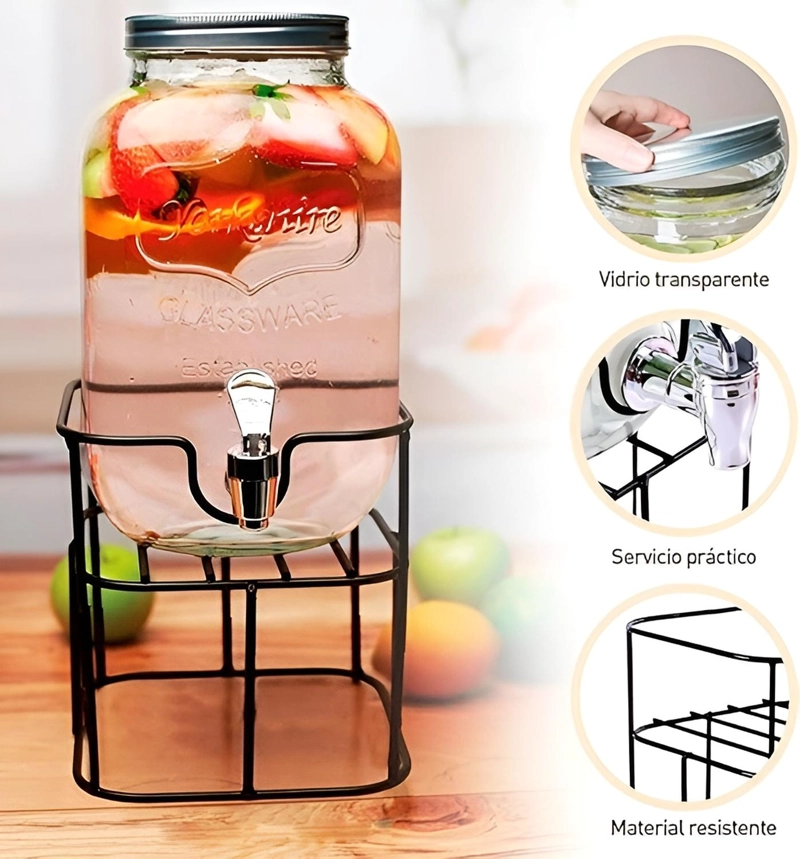 DISPENSADOR DE JUGOS DISPENSADOR BEBIDAS CON ATRIL JARRA 8L - 8