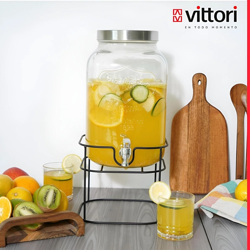 DISPENSADOR DE JUGOS DISPENSADOR BEBIDAS CON ATRIL JARRA 8L - 9