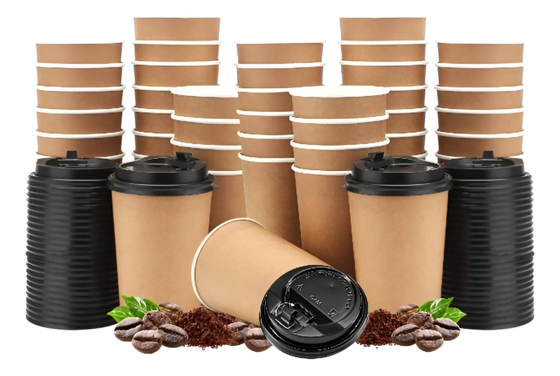 VASO KRAFT VASOS PARA CAFE VASO PAPEL KRAFT C/TAPA 12OZ - 1