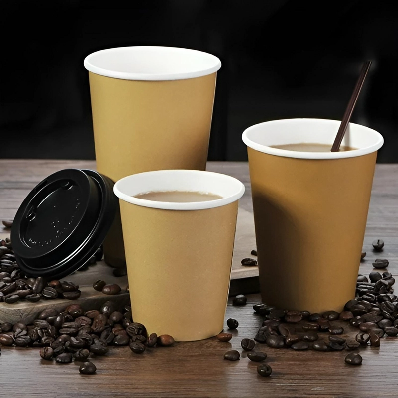 VASOS PARA CAFE VASO KRAFT VASO POLIPAPEL LISO C/TAPA 8OZ - 8