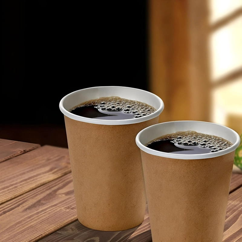 VASOS PARA CAFE VASO KRAFT VASO POLIPAPEL LISO C/TAPA 8OZ - 9