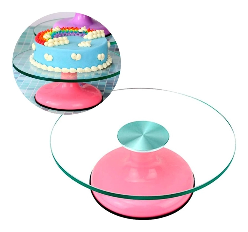BASE GIRATORIA TORTAS PLATO GIRATORIO BASE VIDRIO 30CM - 1