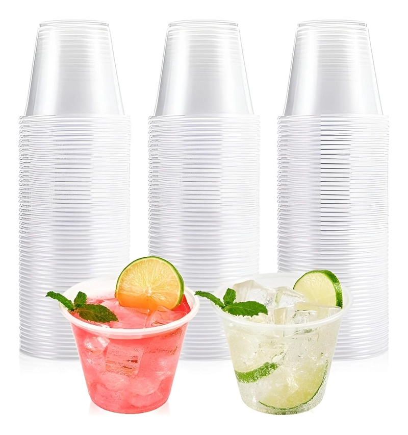 300 VASOS PLASTICOS VASO PEQUEÑO VASOS DESECHABLES 148ML 5OZ TRANSPARENTE - 1