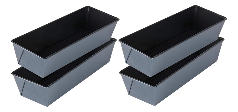 PACK X4 MOLDE PAN MOLDE PARA PAN DE MOLDE RECTANGULAR 35CM GRIS - 1