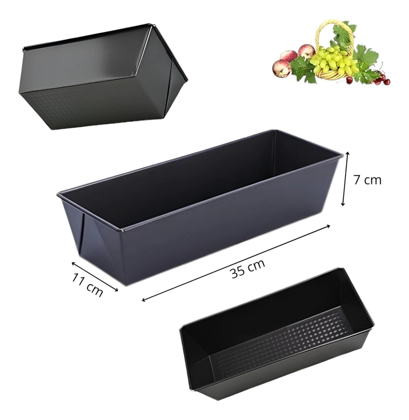 PACK X4 MOLDE PAN MOLDE PARA PAN DE MOLDE RECTANGULAR 35CM GRIS - 3