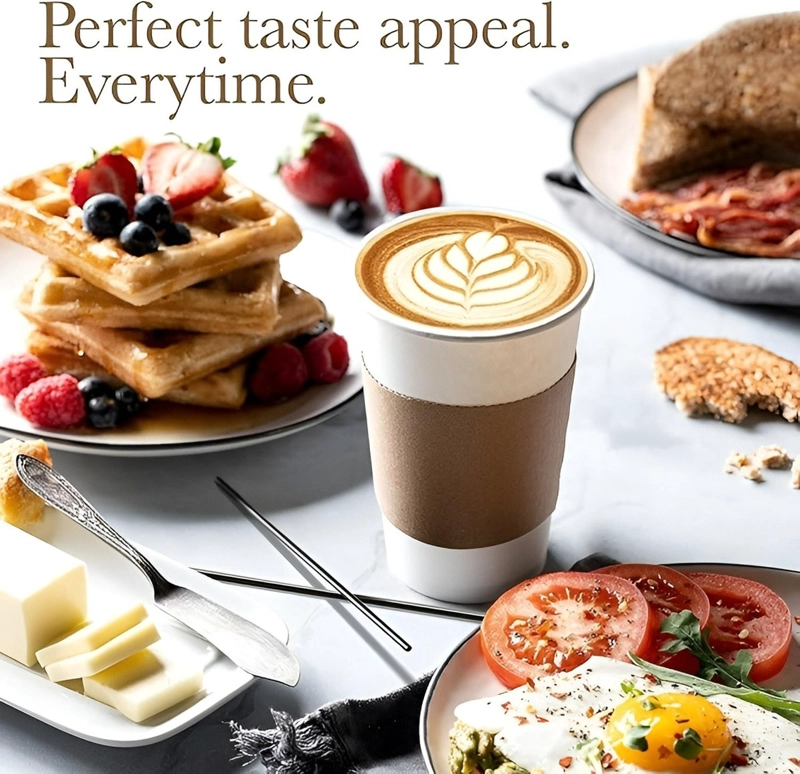 VASO CAFE POLIPAPEL VASO KRAFT VASO C/TAPA+MANGA 12OZ 200UND BLANCO / VASO 12OZ - 4