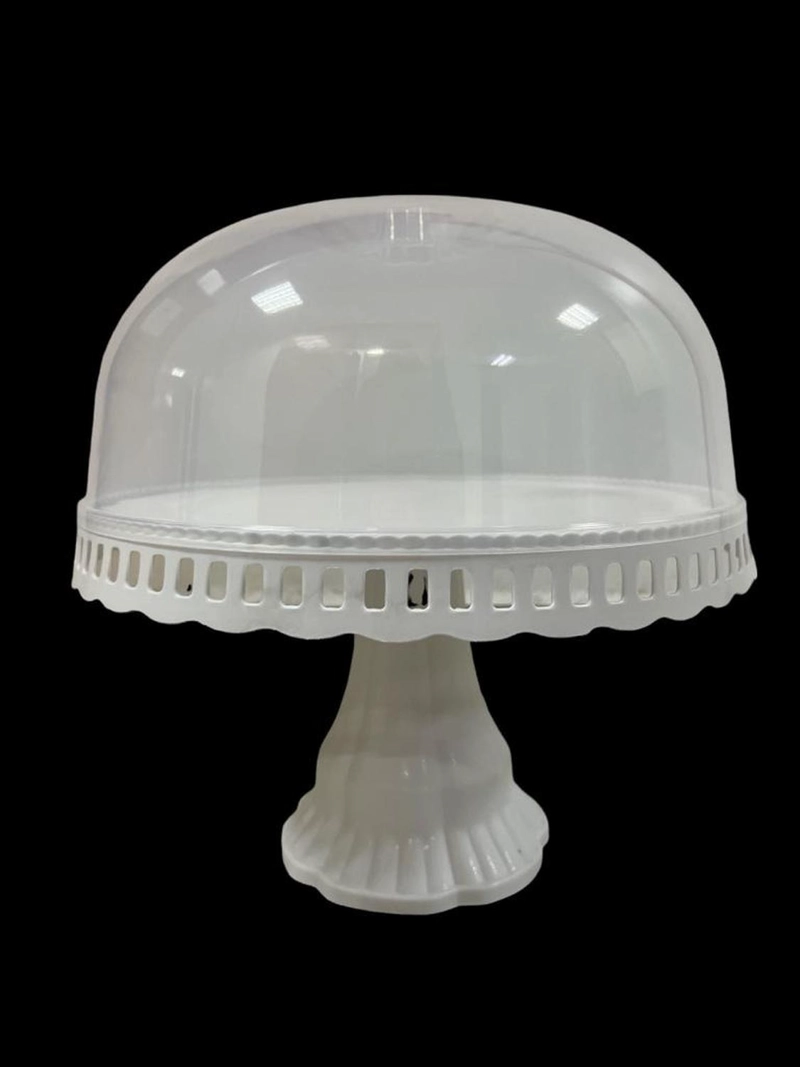 PORTA TORTA CON TAPA BASES PARA TORTAS SOPORTE TORTAS 32 CM BLANCO CON TAPA 32CM - 6