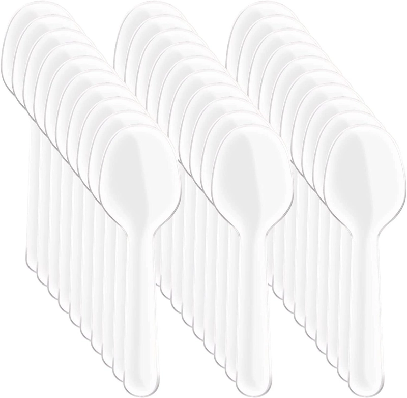 X250 CUCHARAS POSTRES CUCHARAS DESECHABLES CUCHARAS HELADO TRANSPARENTE TRANSPARENTE - 1