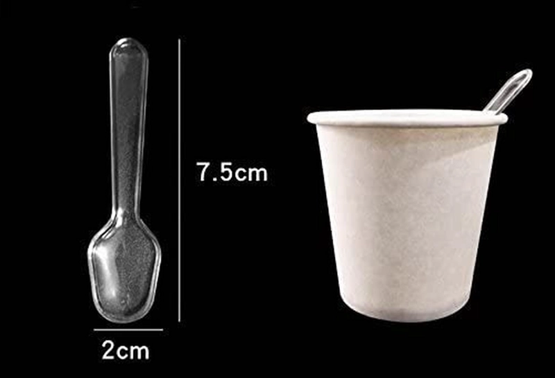 X250 CUCHARAS POSTRES CUCHARAS DESECHABLES CUCHARAS HELADO TRANSPARENTE TRANSPARENTE - 2