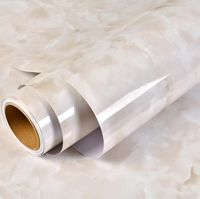 2 PAPEL PARA PARED PAPEL MURAL PVC AUTOADHESIVO MARMOL 10MTS BEIGE - 4