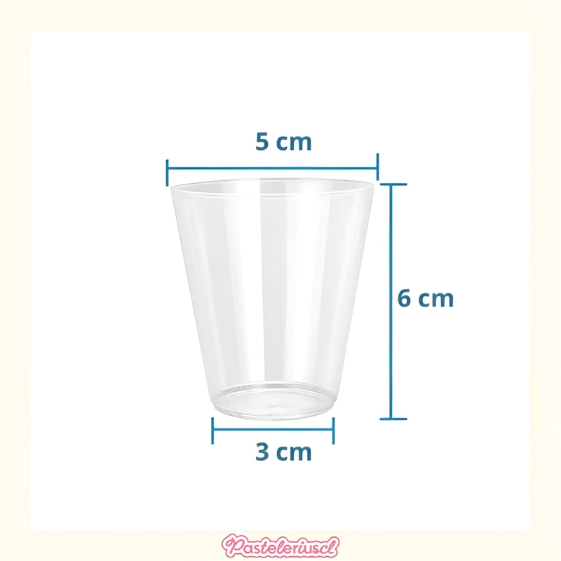 50 VASOS PLASTICOS VASOS POSTRE VASOS ACRILICOS POSTRES 2OZ/60ML - 3