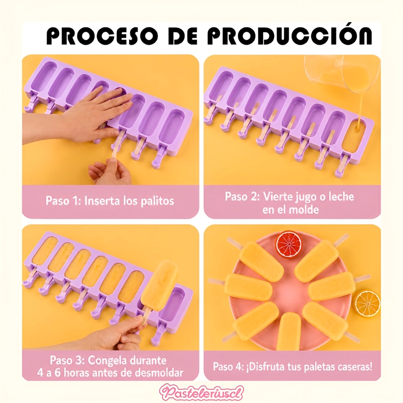 MOLDES DE SILICONA PARA HELADO MINI PALETAS DE HELADO MAGNUM MOLDE 8CAVID - 4