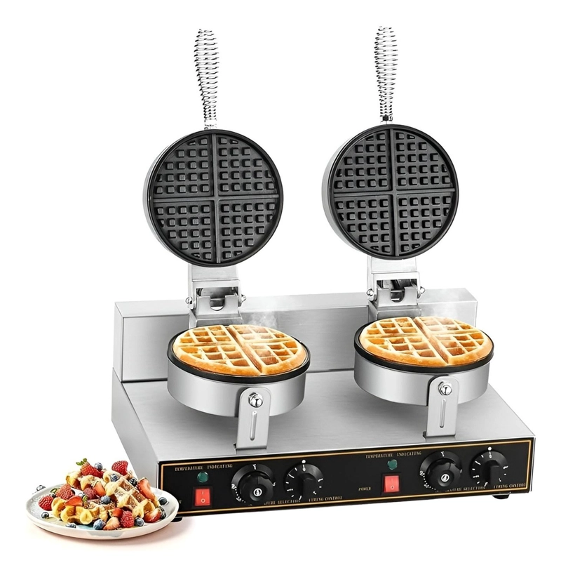 WAFLERA DOBLE MAQUINA PARA WAFFLES WAFLERA GRANDE 2400W - 1