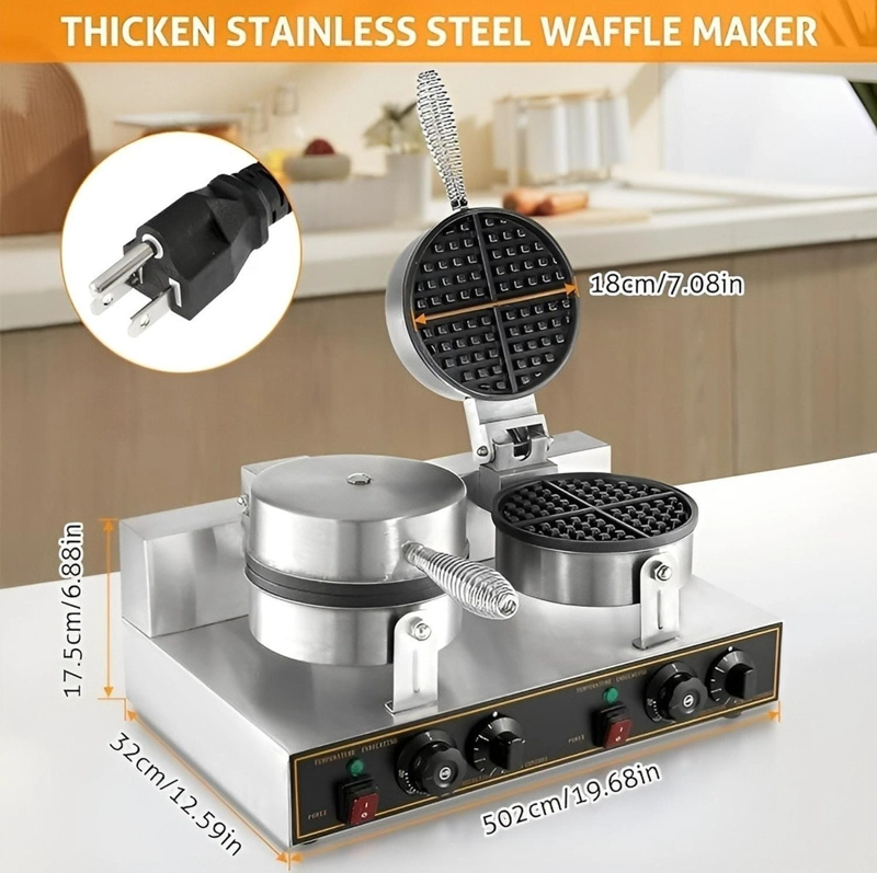 WAFLERA DOBLE MAQUINA PARA WAFFLES WAFLERA GRANDE 2400W - 3