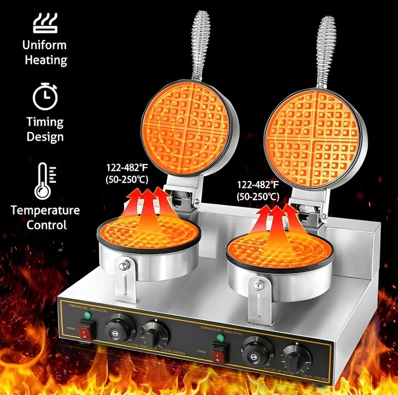 WAFLERA DOBLE MAQUINA PARA WAFFLES WAFLERA GRANDE 2400W - 5