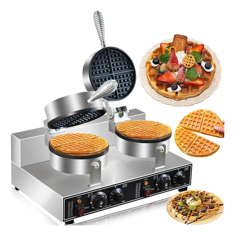 WAFLERA DOBLE MAQUINA PARA WAFFLES WAFLERA GRANDE 2400W - 9