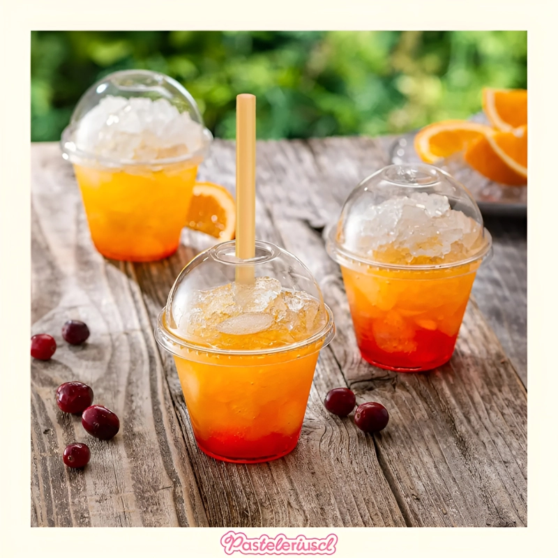 100 VASOS DE PLASTICO TRANSPARENTE CON TAPAS DE CUPULA 9OZ VASO TAPA DOMO CON HOYO - 2