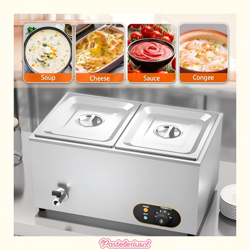 BAÑO MARIA ELE CTRICO DOBLE CALENTADOR COMERCIAL 1500W CALENTADOR DE VAPOR ELE CTRICO - 2