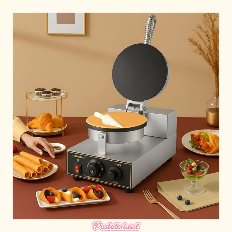 MAQUINA BARQUILLOS WAFLERA INDUSTRIAL WAFLES CONOS 1200W MAQUINA WAFLERA COMERCIAL - 2