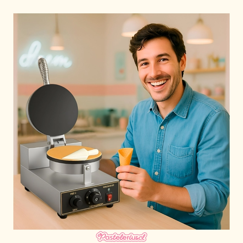 MAQUINA BARQUILLOS WAFLERA INDUSTRIAL WAFLES CONOS 1200W MAQUINA WAFLERA COMERCIAL - 6
