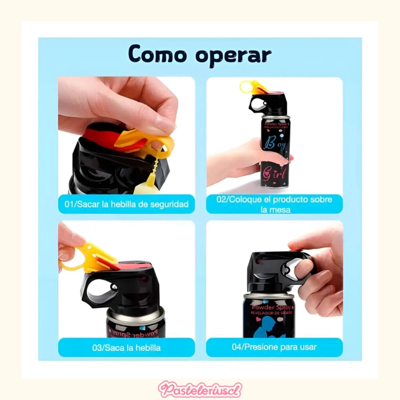 EXTINTOR REVELACION GENERO EXTINTOR HUMO SPRAY COLOR 110GRS - 5
