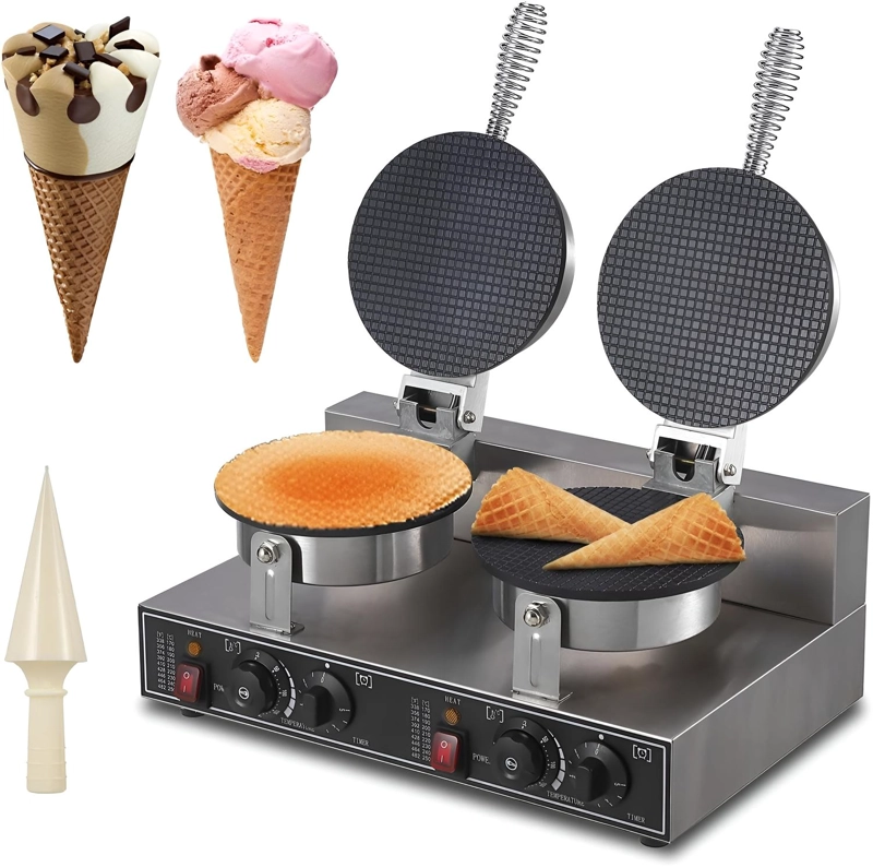 WAFLERA DOBLE MAQUINA PARA HACER BARQUILLOS WAFFLE 2400W - 1
