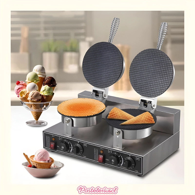 WAFLERA DOBLE MAQUINA PARA HACER BARQUILLOS WAFFLE 2400W - 2
