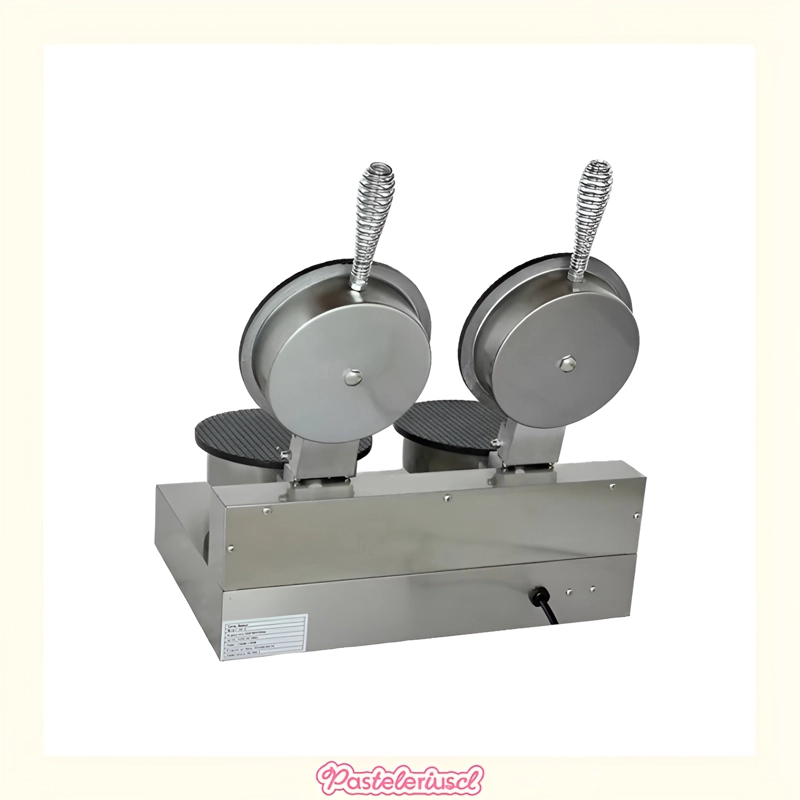 WAFLERA DOBLE MAQUINA PARA HACER BARQUILLOS WAFFLE 2400W - 9