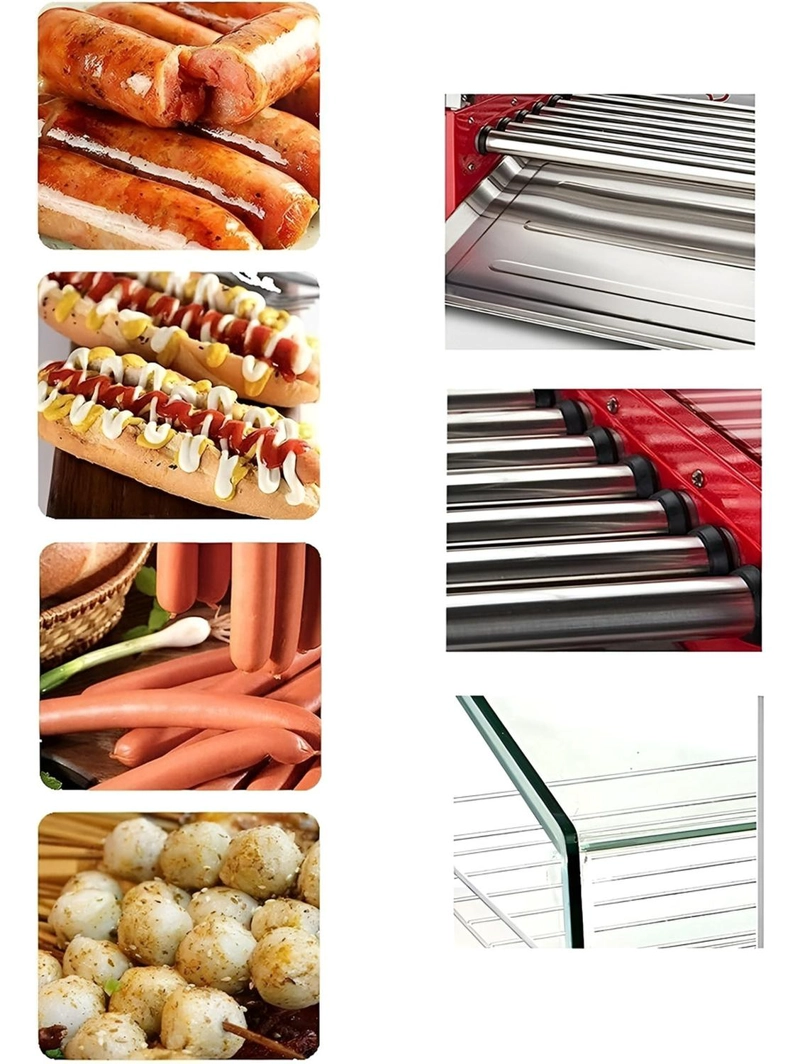 ROSTIZADOR VIENESAS PARRILLA HOT DOG CALENTADOR PAN 7 ROLLER - 9