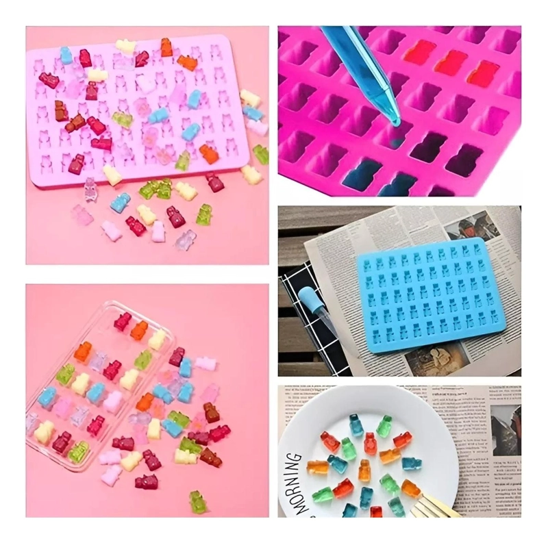 PACK X2 MOLDE DE SILICONA OSITOS MOLDES SILICONA 50 OSITO MULTICOLOR-146366 - 2