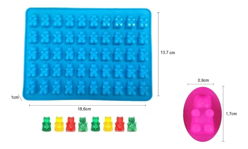 PACK X2 MOLDE DE SILICONA OSITOS MOLDES SILICONA 50 OSITO MULTICOLOR-146366 - 3